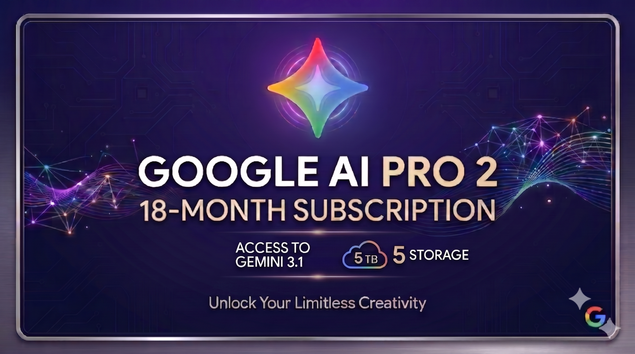 Google AI Pro (Gemini) — 18-Month Subscription 2 Google Ai Pro 18 month