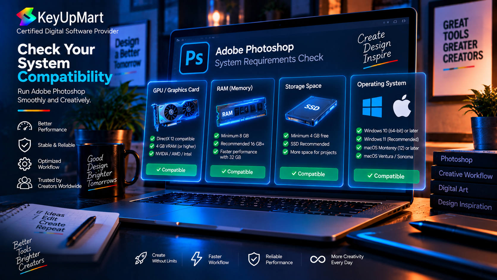 Checking the Photoshop version and computer before installation