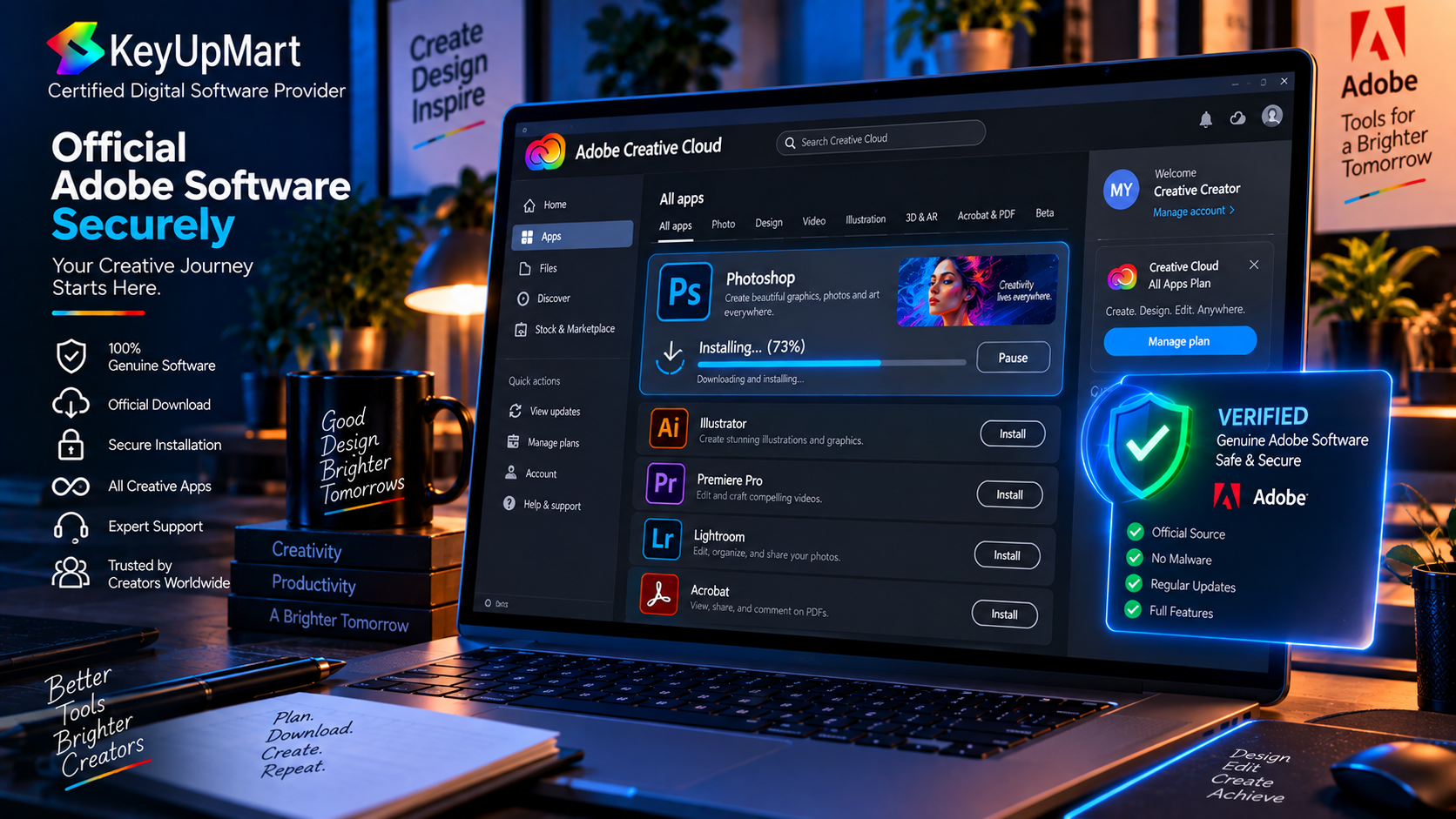Downloading the Adobe Photoshop installer