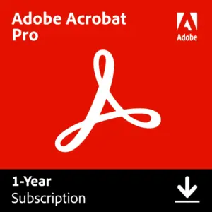 Adobe Acrobat Pro — 1 Year Subscription | Windows, Mac, iOS & Android with E-Signatures