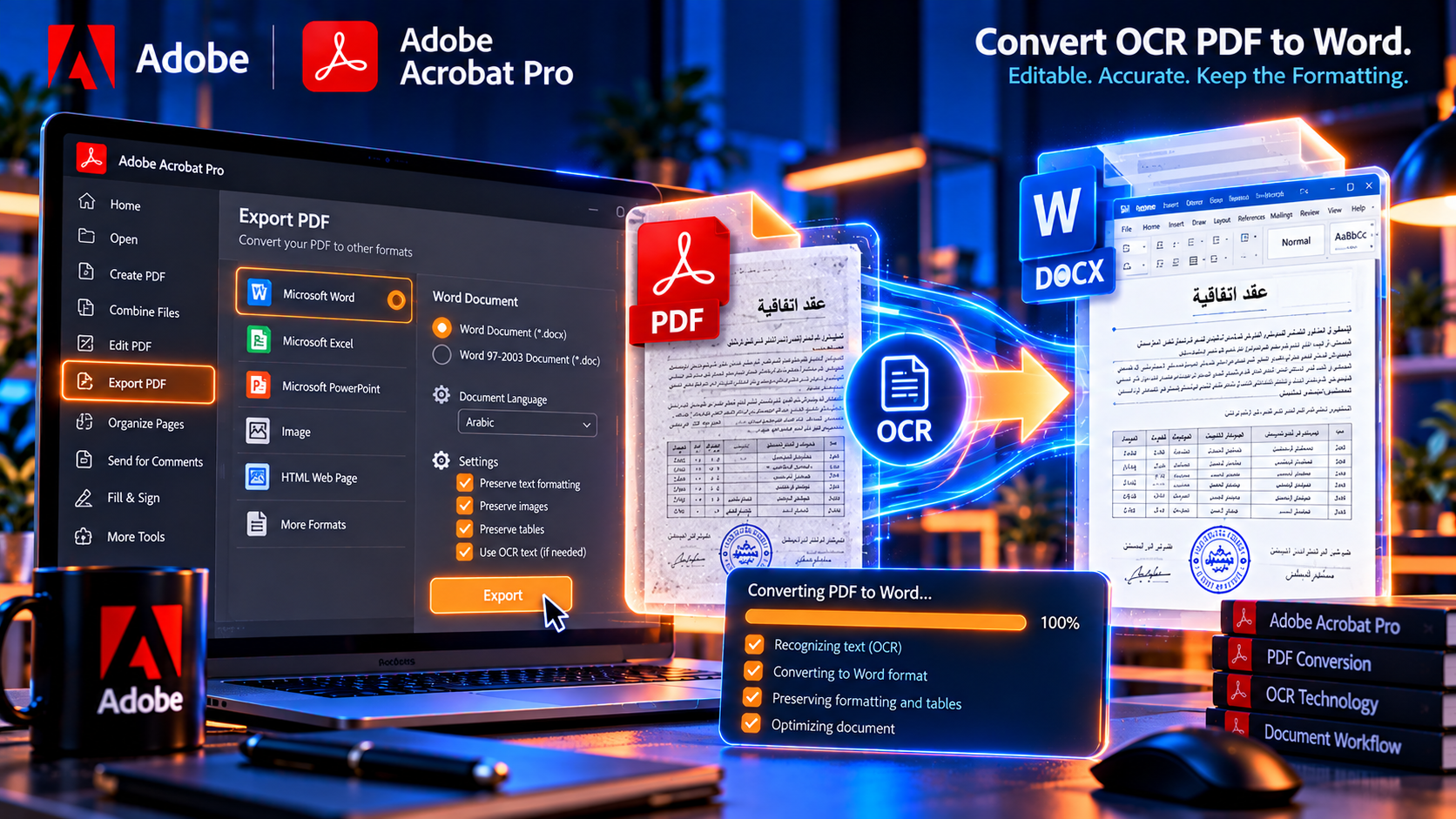 Adobe Acrobat OCR How to Convert Scanned PDFs into Editable Searchable Text 4 Convert an OCR PDF into Editable Word Document