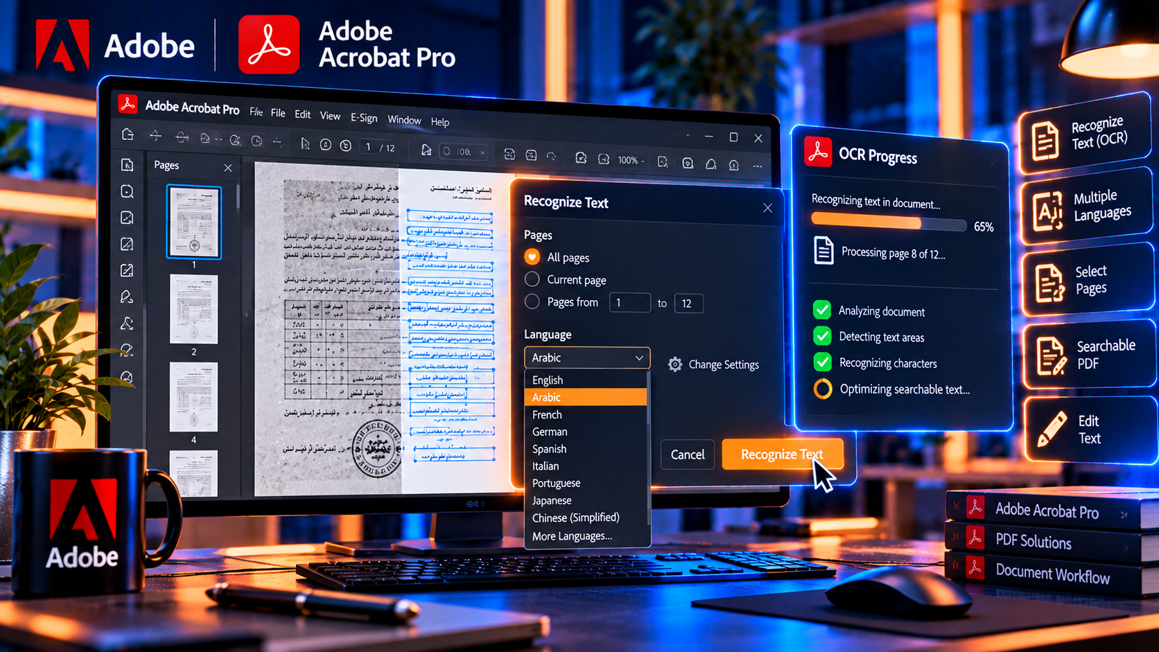 Adobe Acrobat OCR How to Convert Scanned PDFs into Editable Searchable Text 2 How to Run OCR on a Scanned PDF in Acrobat