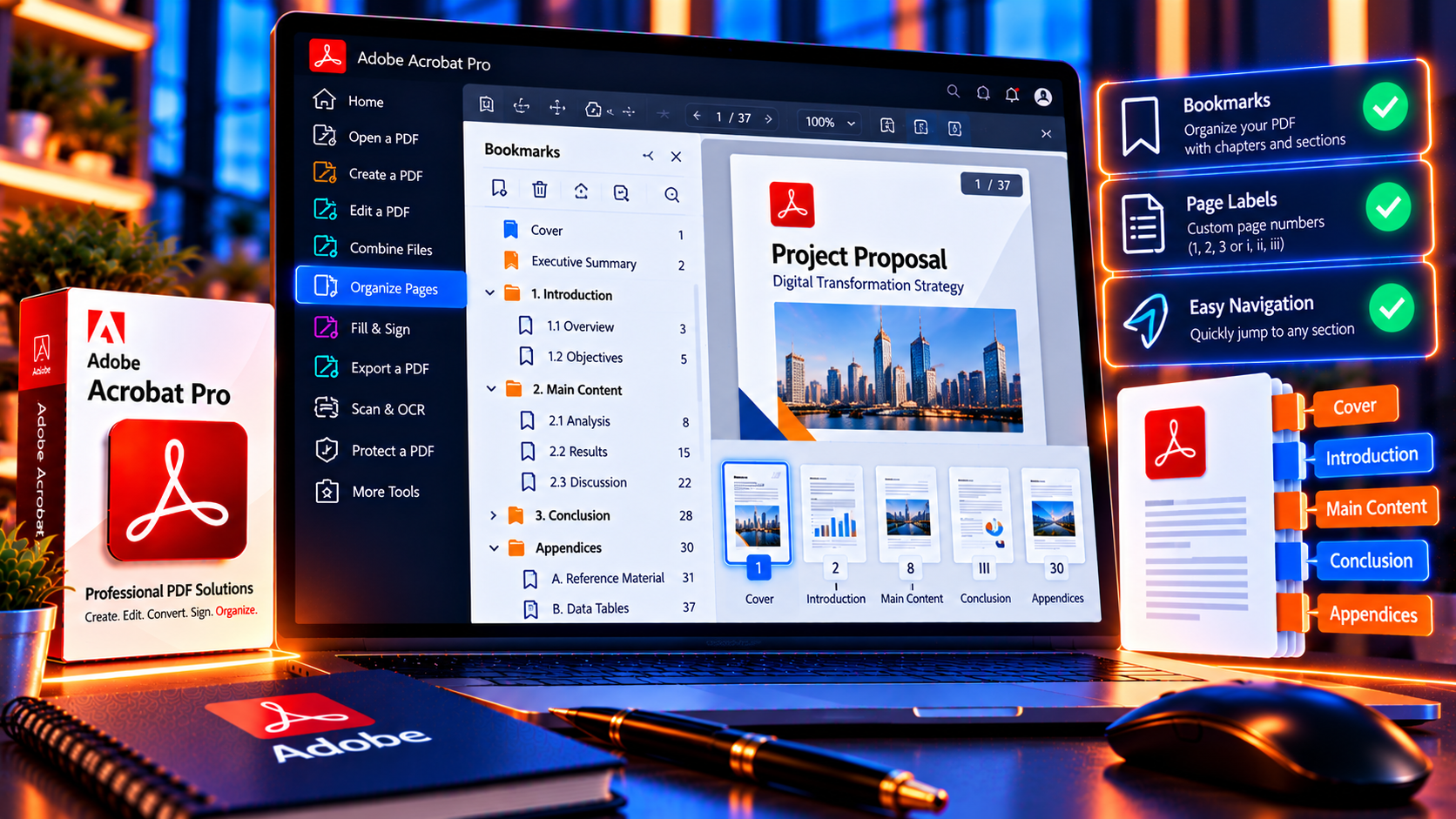 Organize a PDF with Bookmarks and Page Labels