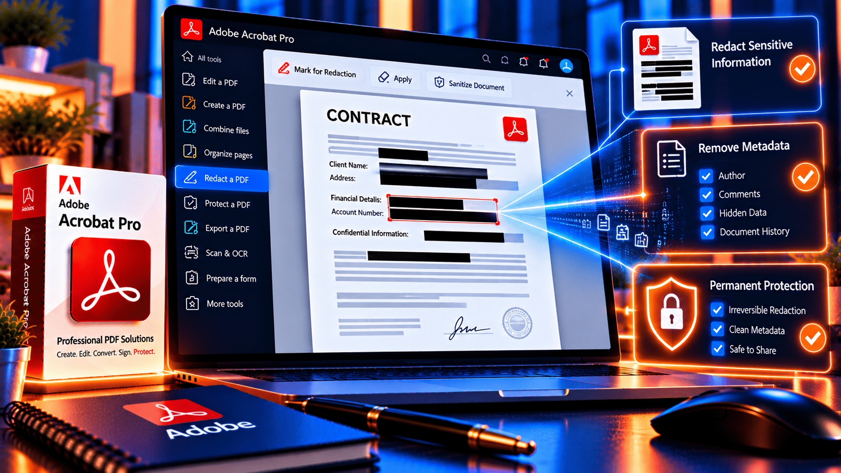 Redact Sensitive Information in a PDF Using Adobe Acrobat