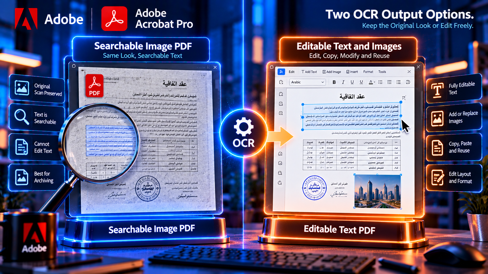Adobe Acrobat OCR How to Convert Scanned PDFs into Editable Searchable Text 3 Searchable Image vs Editable Text and Images